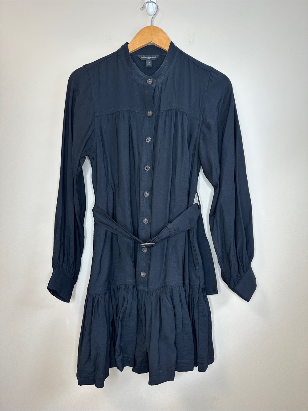 Banana Republic Black Long Sleeve Dress with Belted Waist Size XS